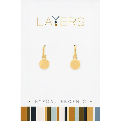 Center Court : Gold Disc Huggie Layers Earrings - Center Court : Gold Disc Huggie Layers Earrings