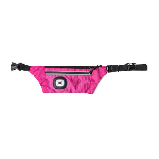 DM Merchandising : Night Scope Sling Bag with Reflective Zippers in Pink - DM Merchandising : Night Scope Sling Bag with Reflective Zippers in Pink