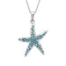 Ocean : Starfish Necklace Encrusted with Aqua Crystals - Ocean : Starfish Necklace Encrusted with Aqua Crystals