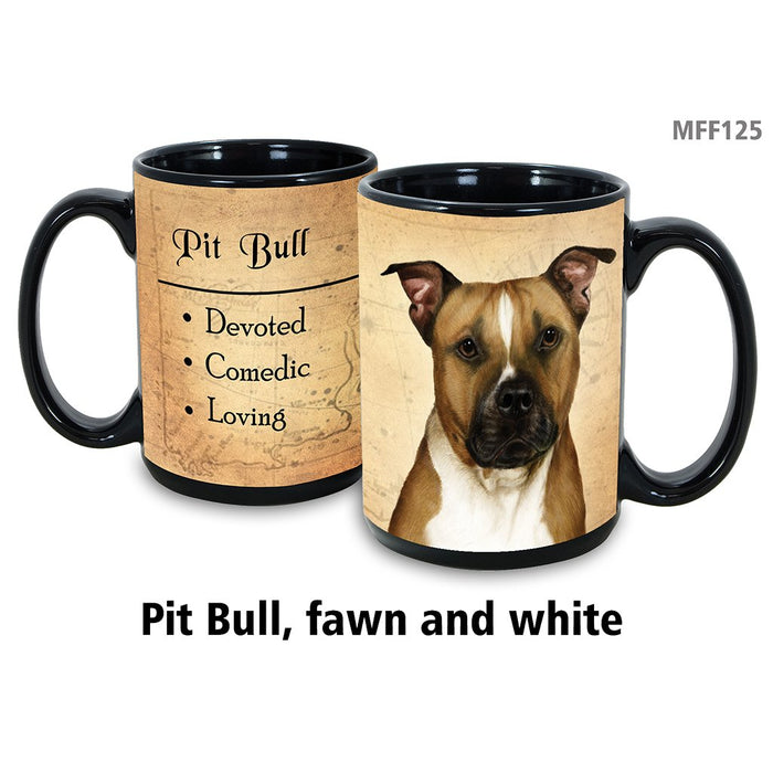 Pet Gift USA : Pit Bull - Natural Brown & White - My Faithful Friends Mug 15oz - Pet Gift USA : Pit Bull - Natural Brown & White - My Faithful Friends Mug 15oz