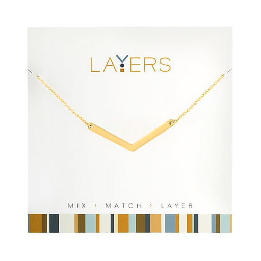 Center Court : Gold Wide "V" Layers Necklace - Center Court : Gold Wide "V" Layers Necklace