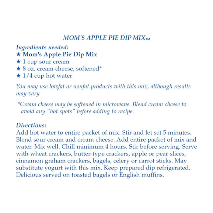 Country Home Creations : Mom's Apple Pie Dip Mix -