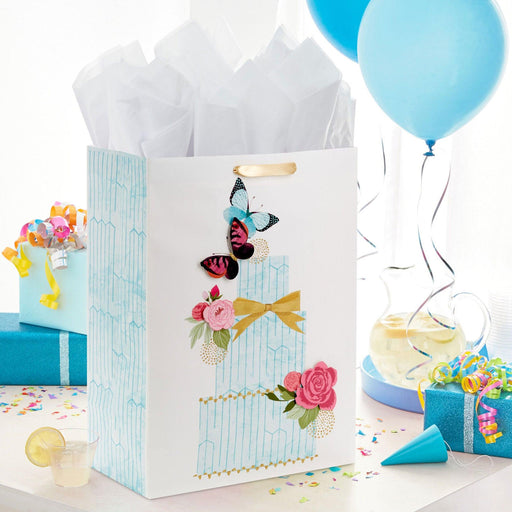 Hallmark : 20" Butterfly Cake Jumbo Gift Bag -