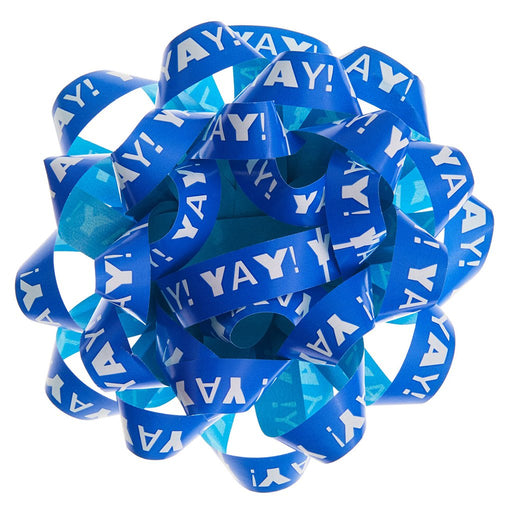 Hallmark : 4.6" Blue "Yay!"/Aqua Recyclable Gift Bow - Hallmark : 4.6" Blue "Yay!"/Aqua Recyclable Gift Bow