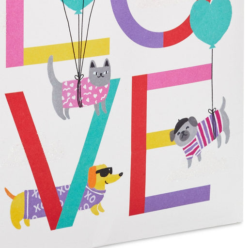 Hallmark : 6.5" Dogs, Cats, Balloons and Love Small Gift Bag - Hallmark : 6.5" Dogs, Cats, Balloons and Love Small Gift Bag