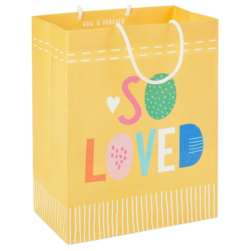 Hallmark : 9.6" Pastel Lettering on Yellow Medium Gift Bag - Hallmark : 9.6" Pastel Lettering on Yellow Medium Gift Bag