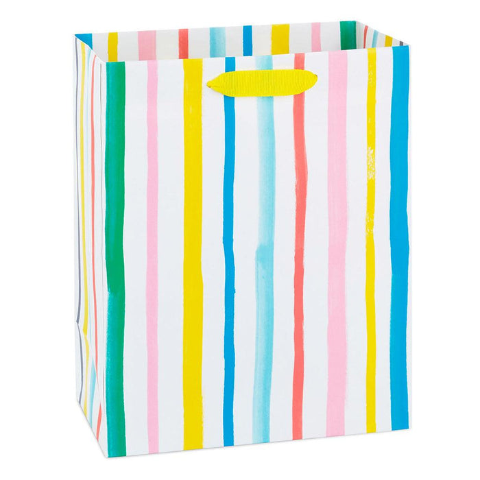 Hallmark : 9.6" Pastel Rainbow Stripes Medium Gift Bag -