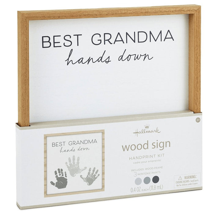 Hallmark : Best Grandma Hands Down Wood Sign Handprint Kit -