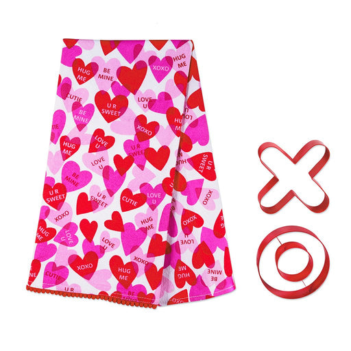 Hallmark : Candy Hearts Tea Towel With Cookie Cutters, Set of 3 - Hallmark : Candy Hearts Tea Towel With Cookie Cutters, Set of 3