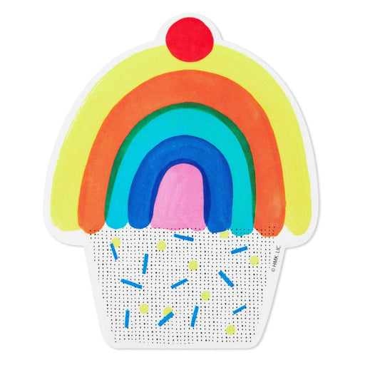 Hallmark : Cupcake with Rainbow Icing Vinyl Decal -