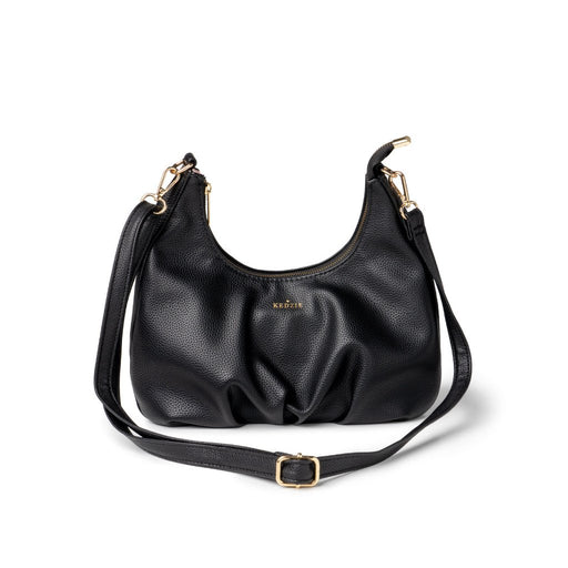 Kedzie : Elle Vegan Leather Shoulder Bag in Black - Kedzie : Elle Vegan Leather Shoulder Bag in Black