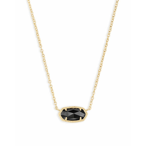 Kendra Scott : Elisa Gold Pendant Necklace In Black Opaque Glass -