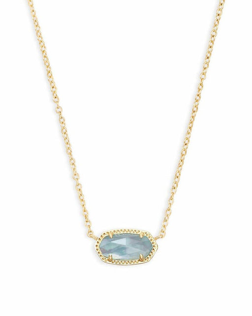 Kendra Scott : Elisa Gold Pendant Necklace in Light Blue Illusion - Kendra Scott : Elisa Gold Pendant Necklace in Light Blue Illusion