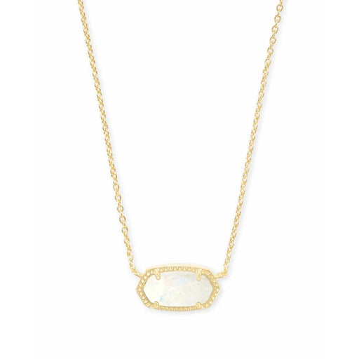 Kendra Scott : Elisa Gold Pendant Necklace In White Kyocera Opal -
