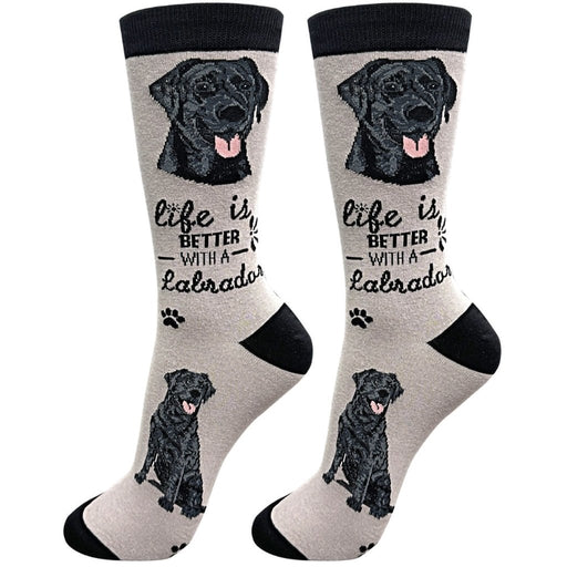 Life Is Better With A Black Labrador Unisex Socks - Grey - Life Is Better With A Black Labrador Unisex Socks - Grey