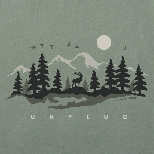 Life Is Good : Men's Unplug in the Outdoors Short Sleeve Tee - Life Is Good : Men's Unplug in the Outdoors Short Sleeve Tee