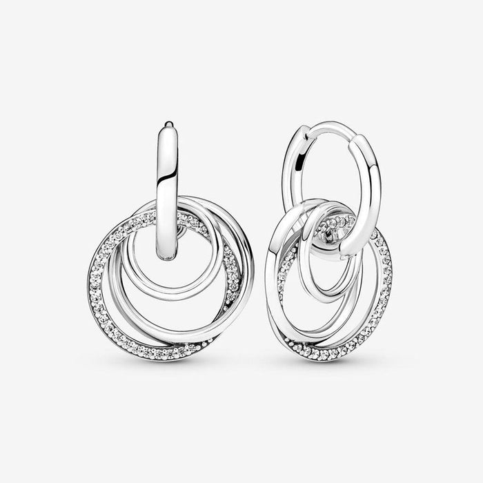 PANDORA : Family Always Encircled Hoop Earrings -