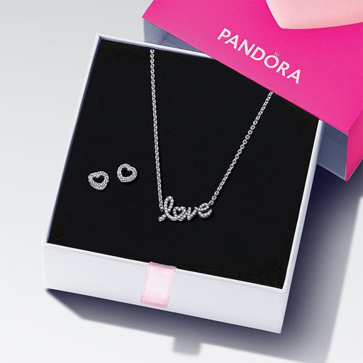 PANDORA : Handwritten Love Jewelry Gift Set - Sterling Silver - PANDORA : Handwritten Love Jewelry Gift Set - Sterling Silver