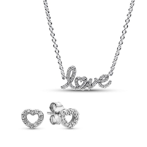 PANDORA : Handwritten Love Jewelry Gift Set - Sterling Silver - PANDORA : Handwritten Love Jewelry Gift Set - Sterling Silver