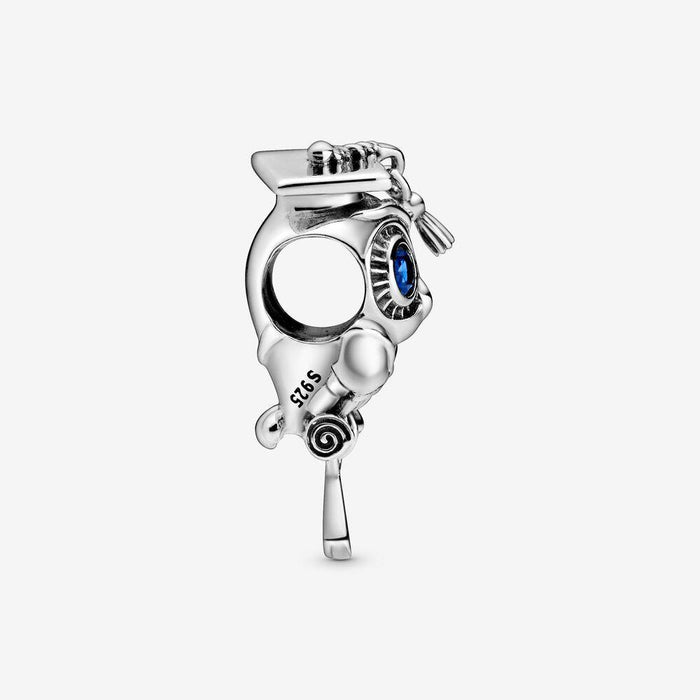 PANDORA : MOMENTS Wise Owl Graduation Charm with Blue Crystal -