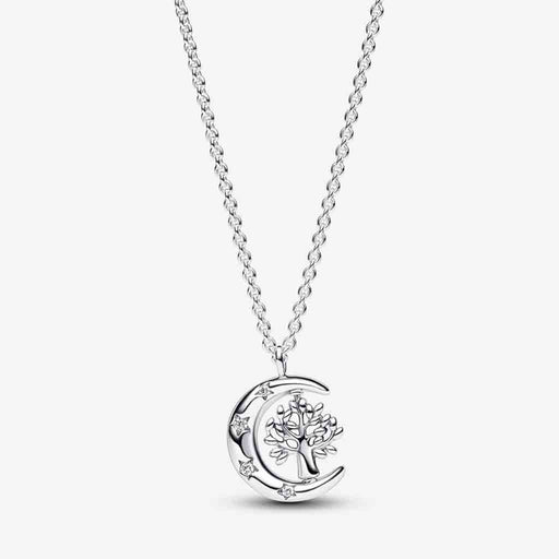 PANDORA : Moon & Spinning Tree of Life Pendant Necklace - PANDORA : Moon & Spinning Tree of Life Pendant Necklace