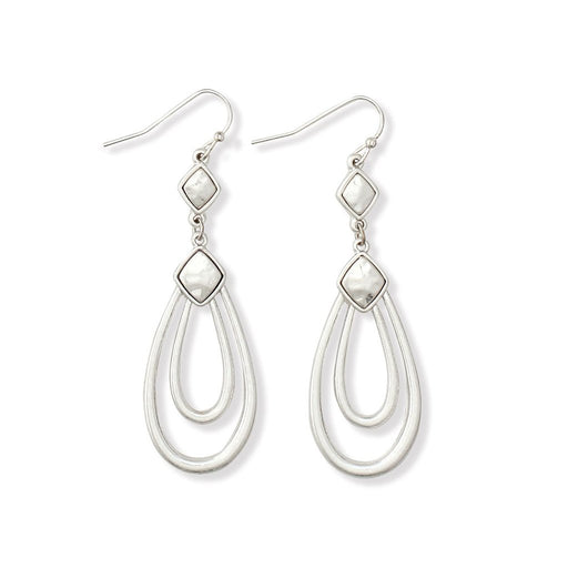Periwinkle by Barlow : Teardrops With Hammered Accent Earrings - Periwinkle by Barlow : Teardrops With Hammered Accent Earrings