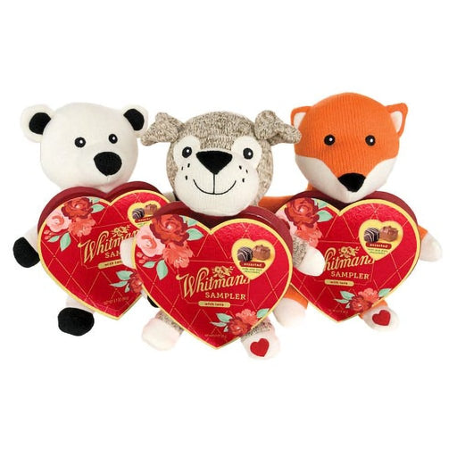 Russell Stover : Whitman's Assorted Chocolates Heart, 3.1 oz. with Plush - Assorted plush style, 1 at Random - Russell Stover : Whitman's Assorted Chocolates Heart, 3.1 oz. with Plush - Assorted plush style, 1 at Random