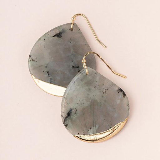 Scout Curated Wears : Stone Dipped Teardrop Earring - Labradorite/Gold -