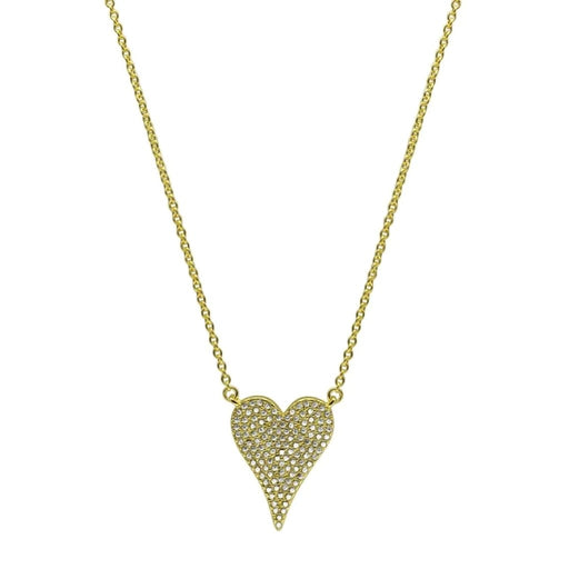 Stia : Dripping CZ Heart Necklace in Gold - Stia : Dripping CZ Heart Necklace in Gold