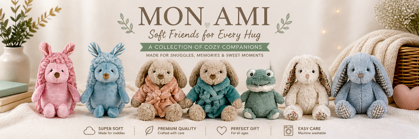 Mon Ami plush toys – machine washable stuffed animals made for snuggles and sweet moments