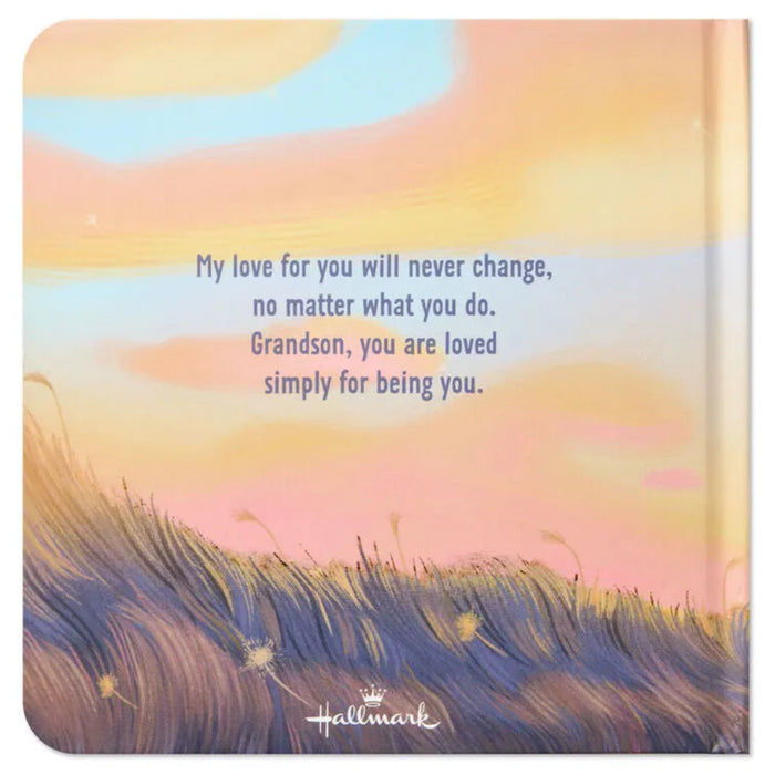 Hallmark card with sunset design and message to grandson