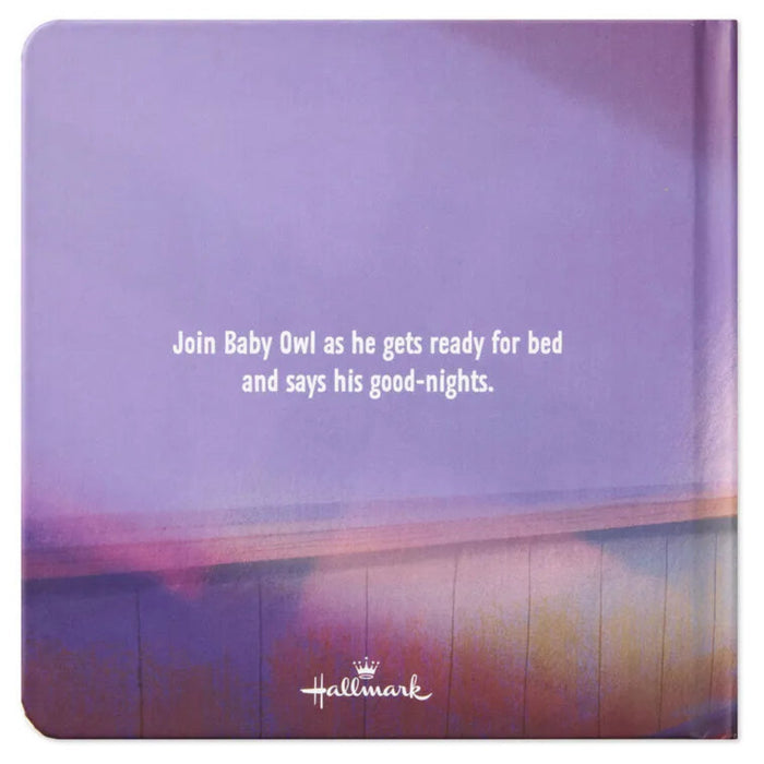 Hallmark book cover with a purple gradient and text about a baby owl, featuring the Hallmark logo.