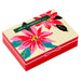 Note card box with poinsettia design on a white background