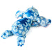  Backside of the Blue  tropical floral-patterned plush toy Stitch  on a white background
