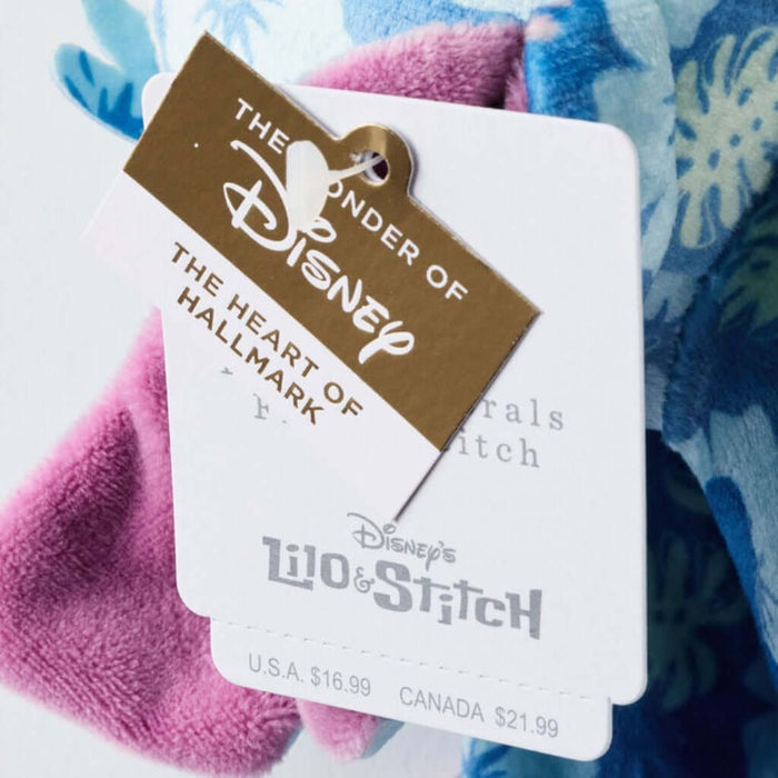 Disney Lilo & Stitch product tag with colorful background