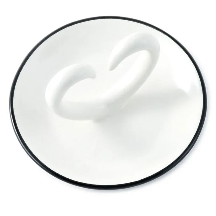 Top view Ring dish ceramic with arms that shape a heart. trinket dish on a white background. 
