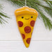 Resin  Slice of Pepperoni Pizza Hallmark Ornament on a festive background  