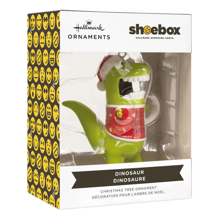 Dinosaur Christmas ornament in a Hallmark Shoebox packaging