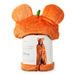 Hallmark Disney Mickey Mouse Jack-o'-Lantern Oversized Hooded Blanket 70x50 laid flat showing full design
