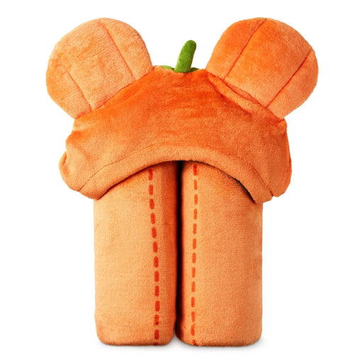 Hallmark Disney Mickey Mouse Jack-o'-Lantern Oversized Hooded Blanket 70x50 laid flat showing full design