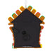 Decorative Doghouse ornament with colorful roof on a white background