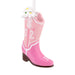 Pink rain boot with a white character on a white background