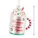 Decorative ornament shaped like a mug with whipped cream, candy canes, and text 'It's Not Christmas Without Hallmark Movies'.