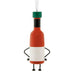 Animated hot sauce bottle ornament with arms and legs on a white background