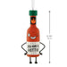 Hot sauce bottle ornament with cartoon face and text 'You are a hottie' on a white background