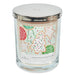 Hallmark Glass candle with a silver lid and Christmas-themed sugar cookie label on a white background