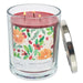 Three-wick candle cranberry scented  in a glass jar with a colorful label on a white background
