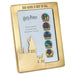 Set of Harry Potter Hogwarts house magnets in a gold frame with castle design