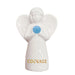 White angel figurine with a blue circle and 'COURAGE' text on a white background