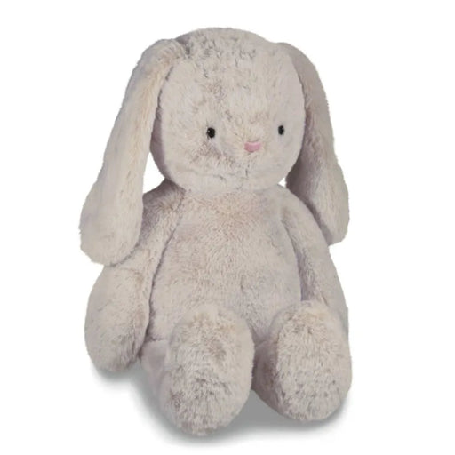 Plush bunny toy on a white background